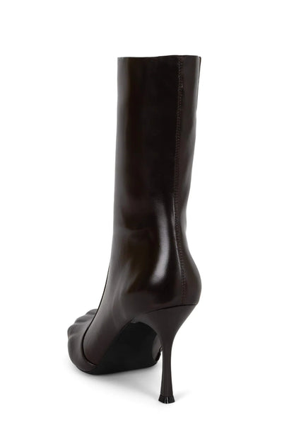 Embossed Toes Mid-calf Stiletto Boots