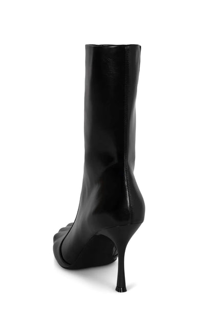 Embossed Toes Mid-calf Stiletto Boots