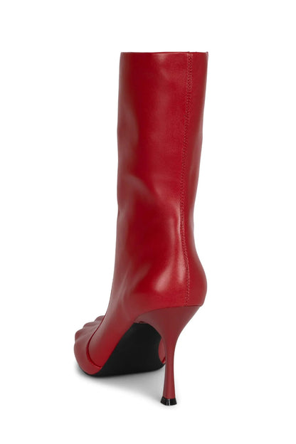 Embossed Toes Mid-calf Stiletto Boots