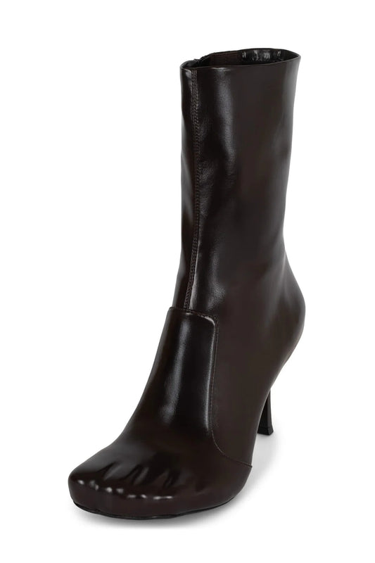 Embossed Toes Mid-calf Stiletto Boots