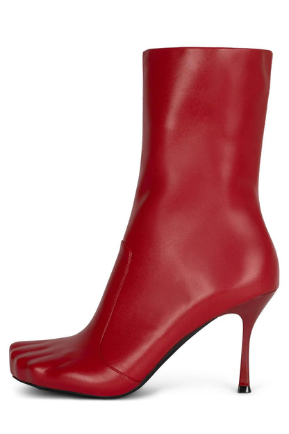 Embossed Toes Mid-calf Stiletto Boots