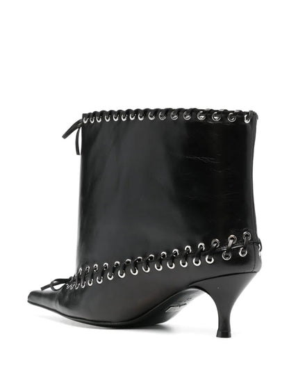 Eyelet-Straps Ankle Boots