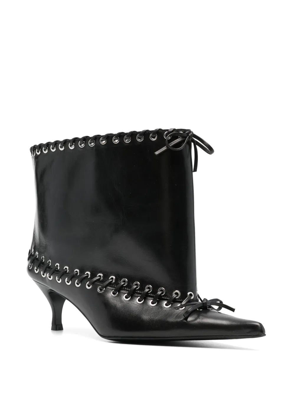 Eyelet-Straps Ankle Boots