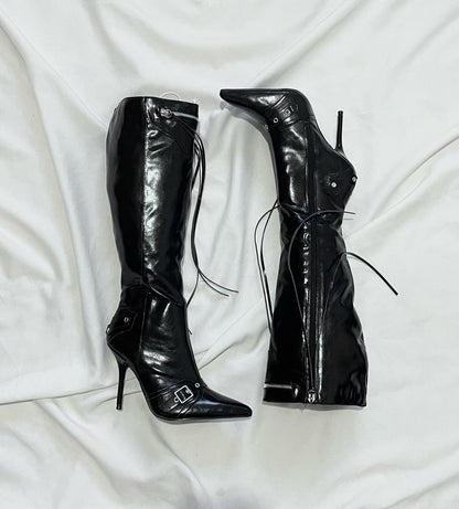 Side Zipper Rivets Tassel Boots