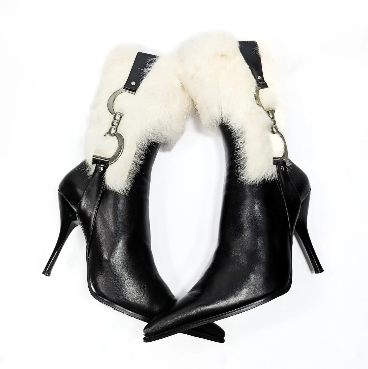 Faux Rabbit Fur Pointed-toe Stiletto Boots