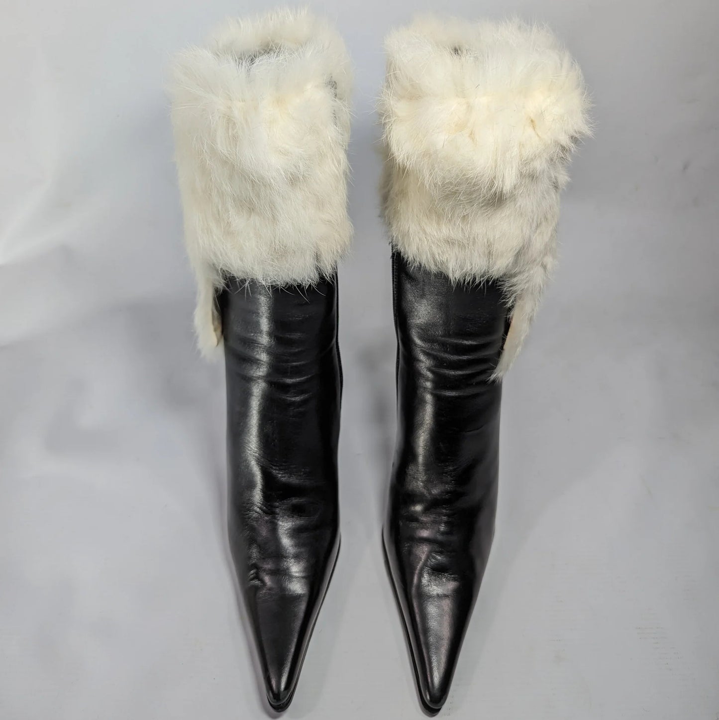 Faux Rabbit Fur Pointed-toe Stiletto Boots