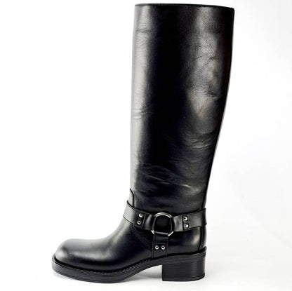 Women's Leather High Heeled Boots