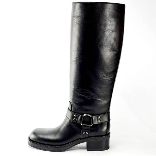 Women's Leather High Heeled Boots