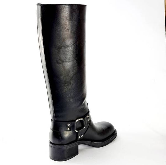 Women's Leather High Heeled Boots