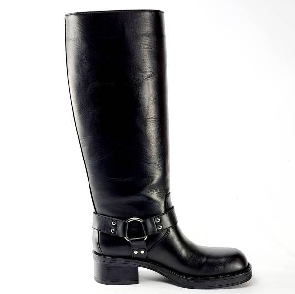 Women's Leather High Heeled Boots