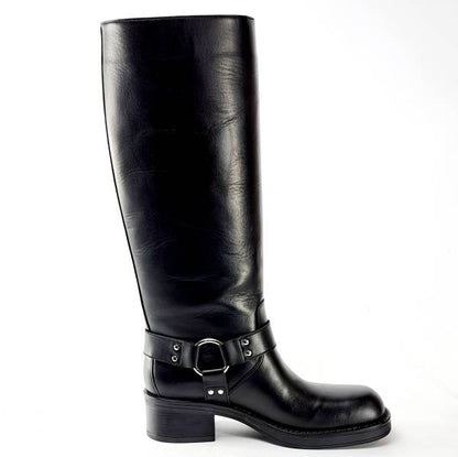 Women's Leather High Heeled Boots