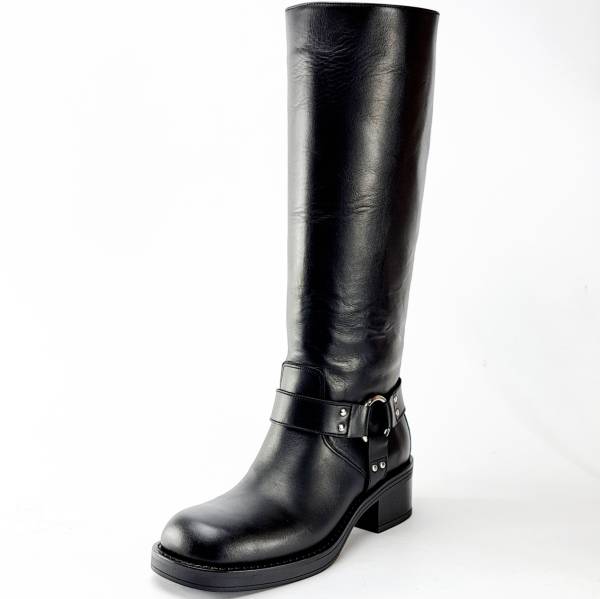 Women's Leather High Heeled Boots