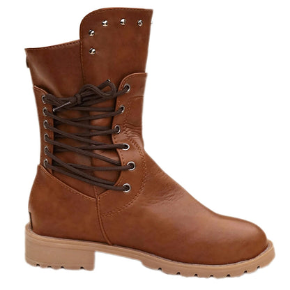 Women's Retro Western Cowboy Mid-Calf Boots