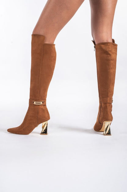 8cm Thick Heel Suede Boots