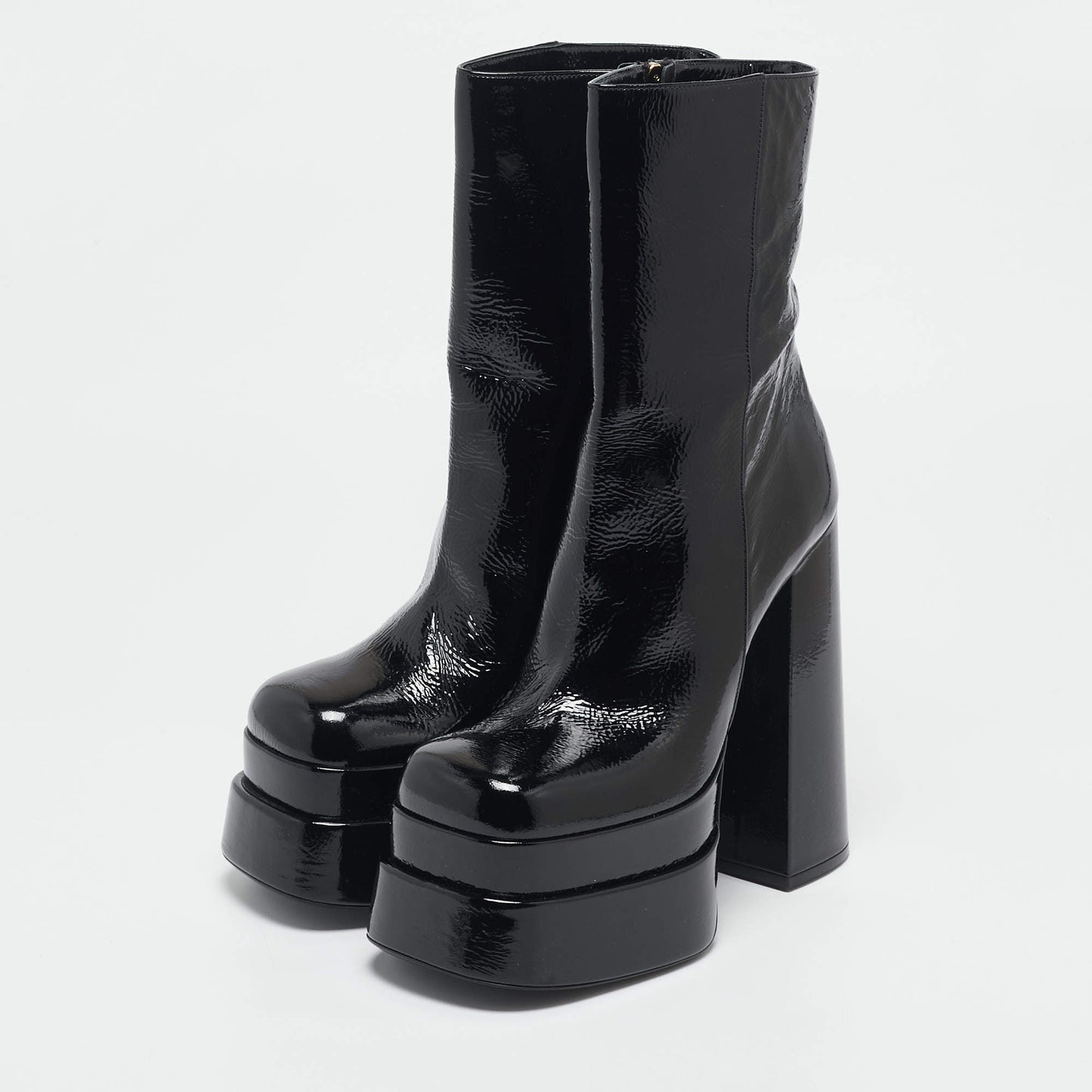 Double Platform Leather Boots