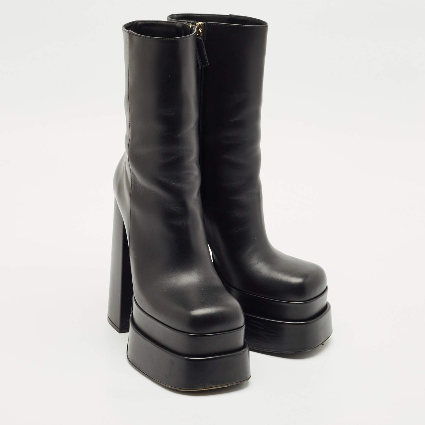 Double Platform Leather Boots