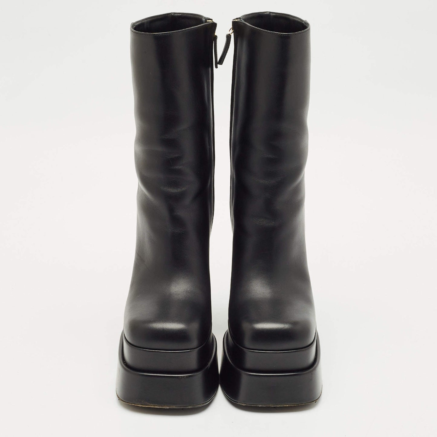 Double Platform Leather Boots