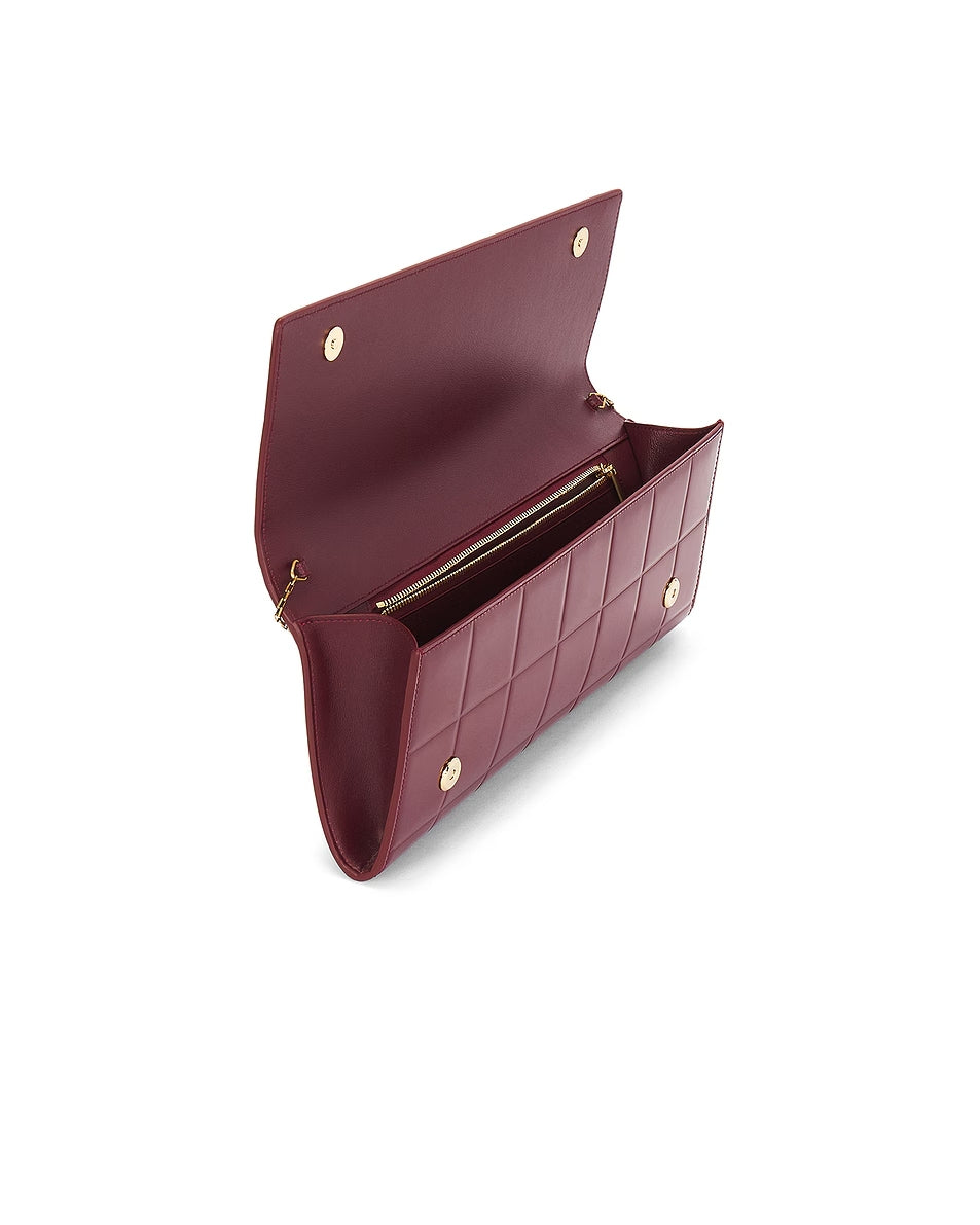 Quilted Patent Leather Chain Pouch