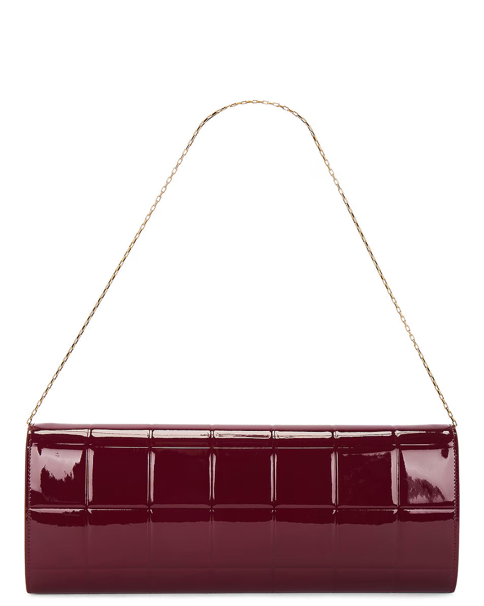 Quilted Patent Leather Chain Pouch