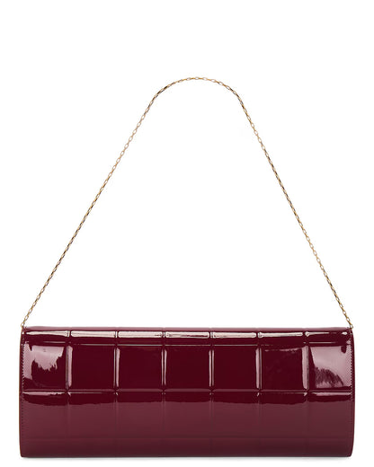 Quilted Patent Leather Chain Pouch