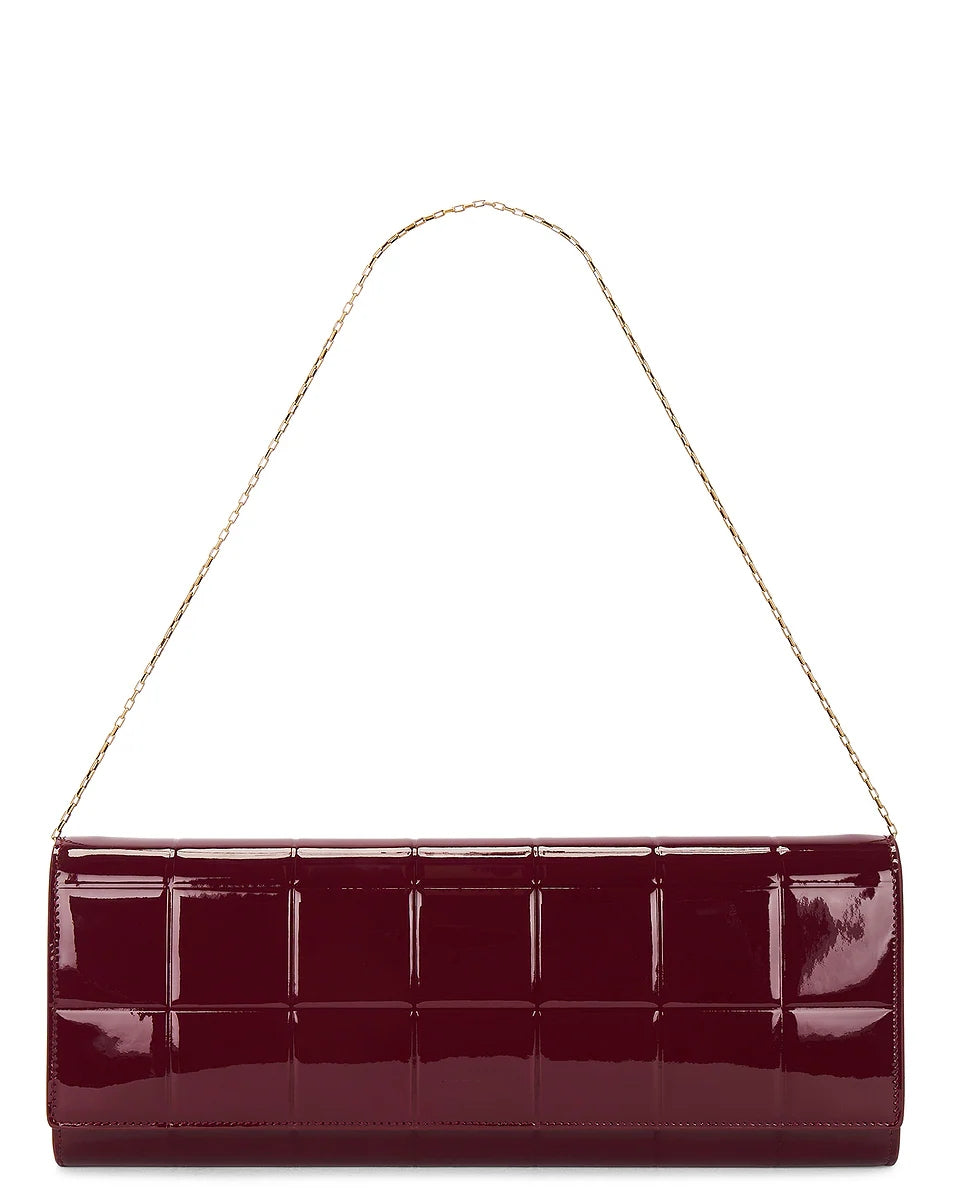Quilted Patent Leather Chain Pouch