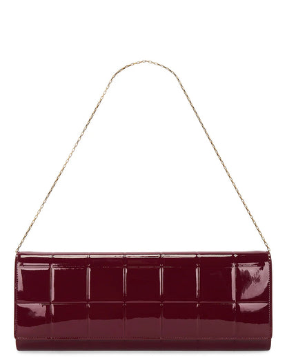 Quilted Patent Leather Chain Pouch