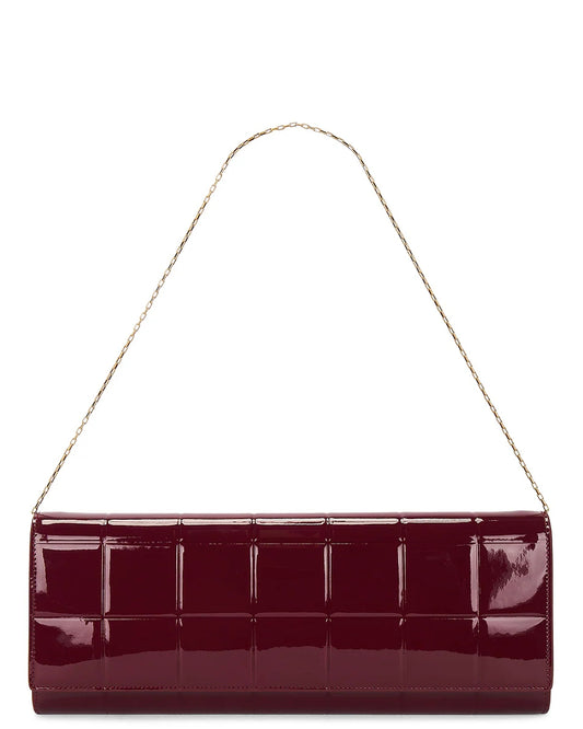 Quilted Patent Leather Chain Pouch