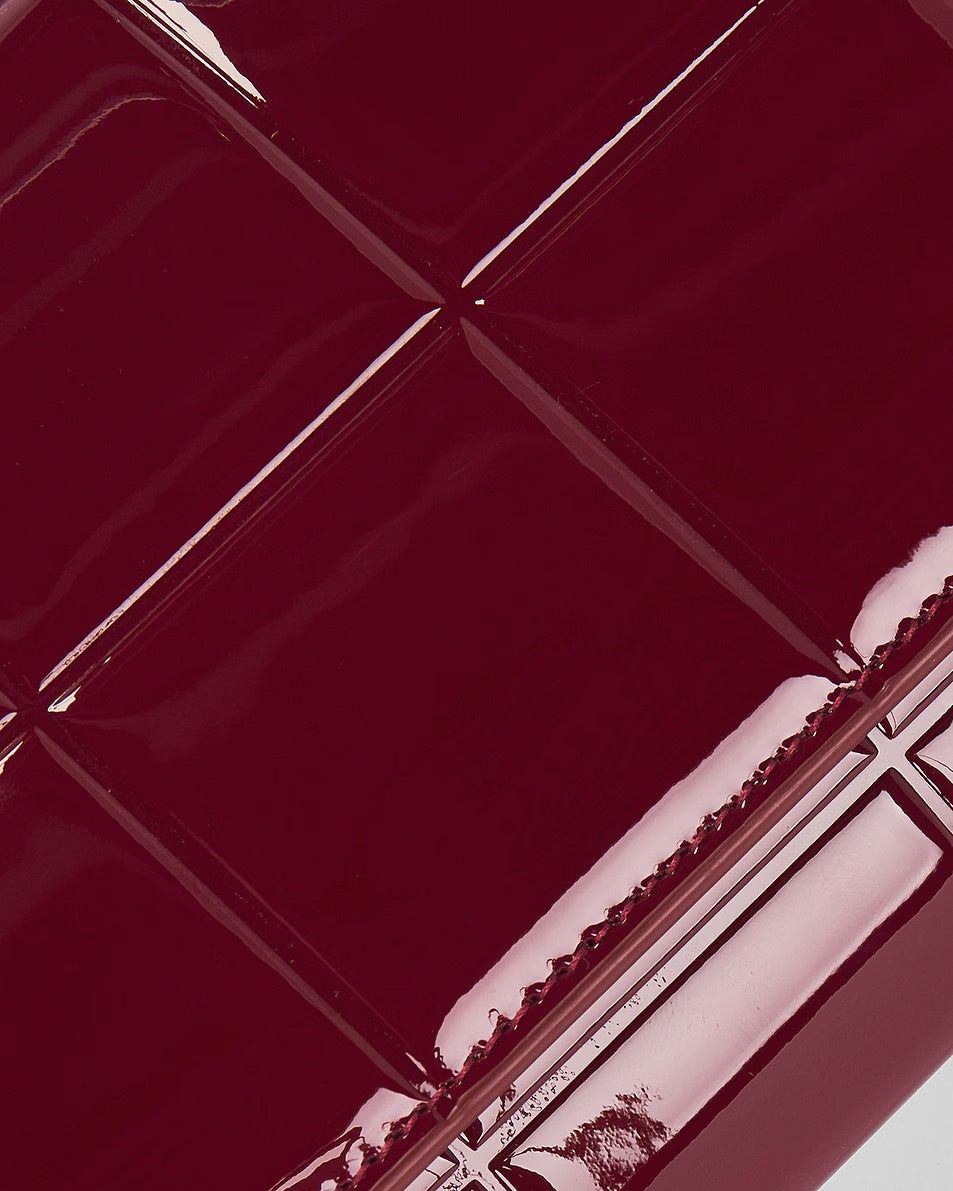 Quilted Patent Leather Chain Pouch