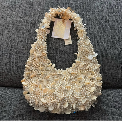 Shells And Pearls Beaded Purse