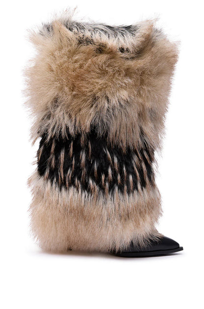 Multi Fur Stiletto Boots