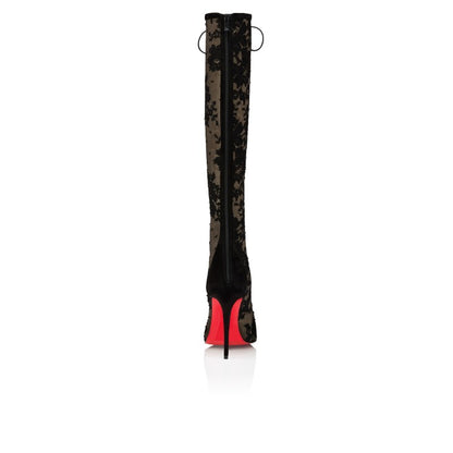 Lace Knee-High Stiletto Boots