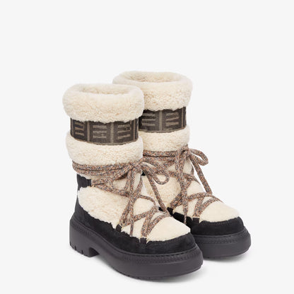 Chic Fleece And Suede Patchwork Boots