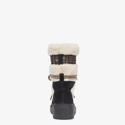 Chic Fleece And Suede Patchwork Boots