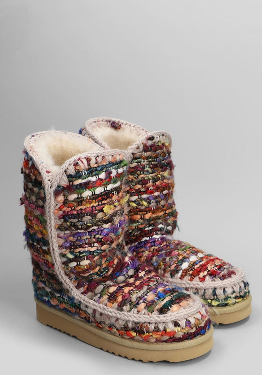 Multicolor Wool Ankle Boots
