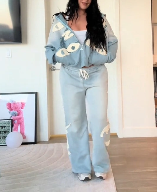 Sweat Jacket Oversized Outfit 2pcs