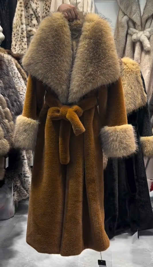 Fur Collar Long Coat