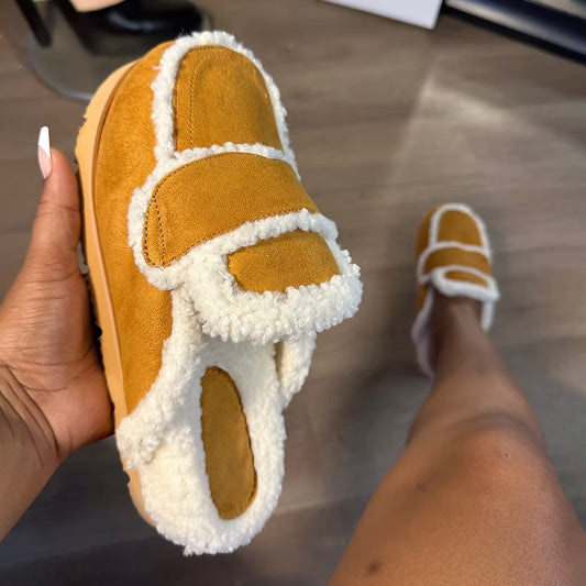 Fur Closed Toe Thick-soled Slippers