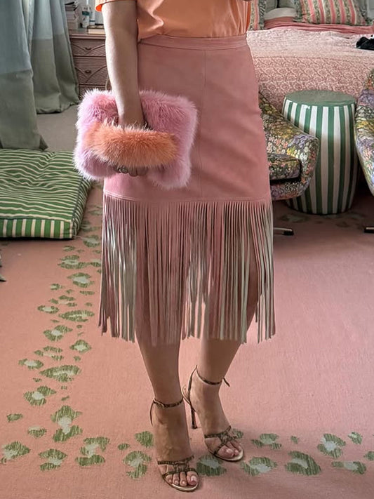 Fashion Suede Fringe Skirt