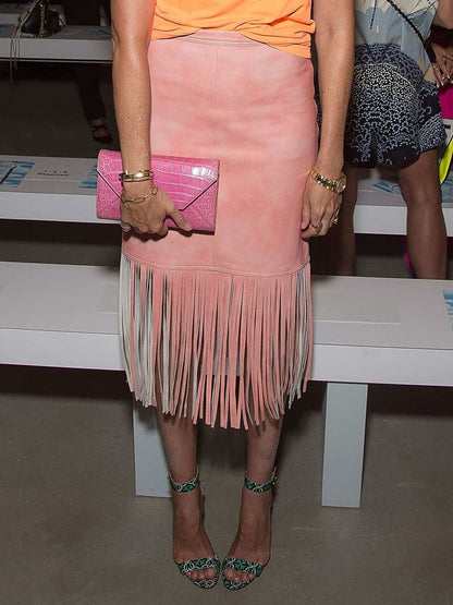 Fashion Suede Fringe Skirt