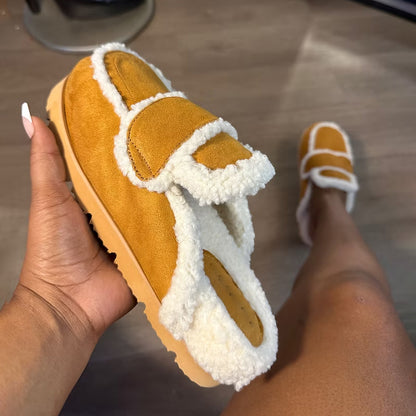 Fur Closed Toe Thick-soled Slippers