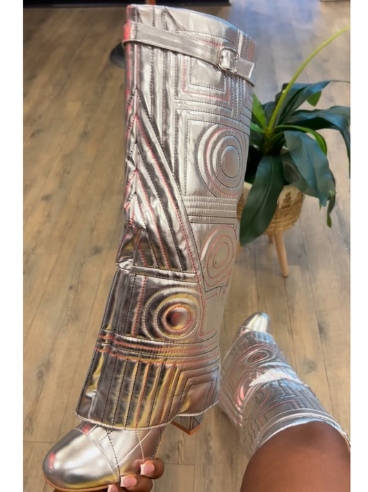 Silver Glitter Long Pumps