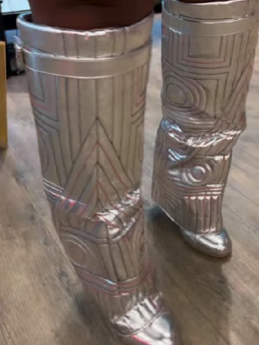 Silver Glitter Long Pumps