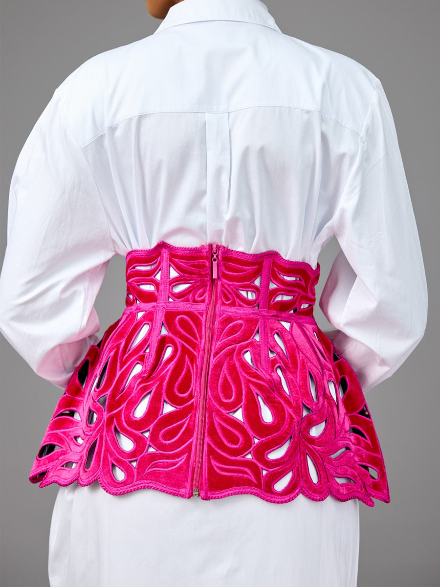 Fasion Zip Up Peplum Belt Skirts