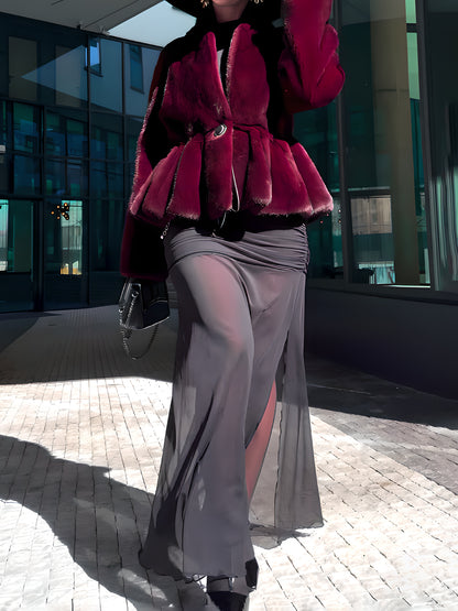 Elegant Imitation Mink Fur Coat