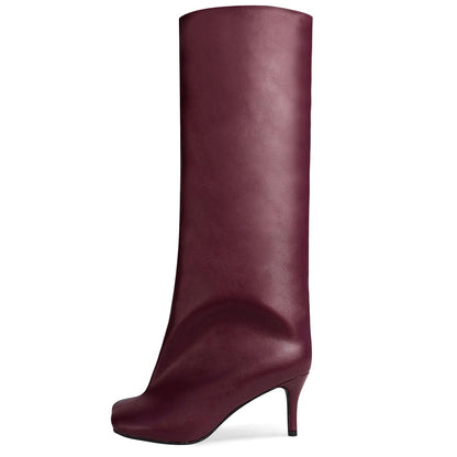 Women's Suede Square Toe Knee-high Boots