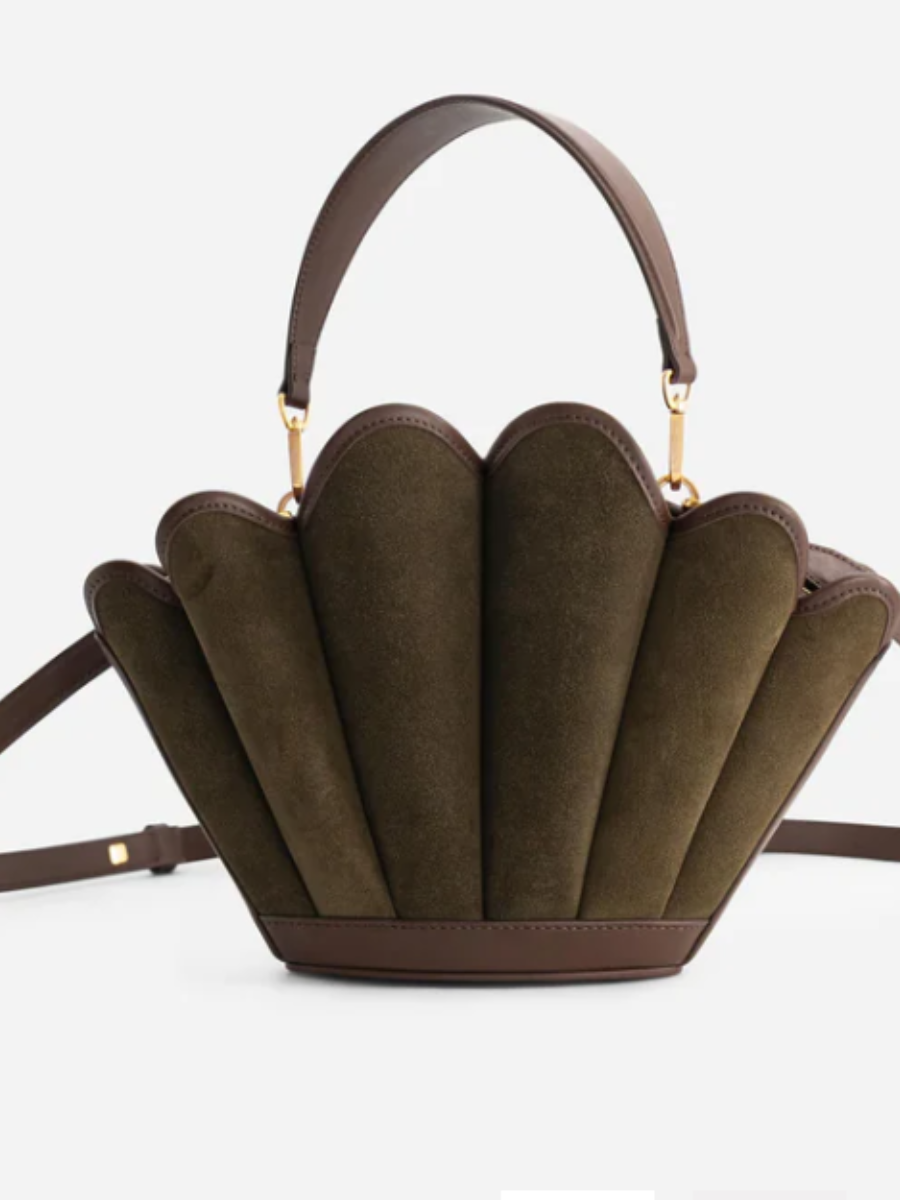 Scallop Suede Bag