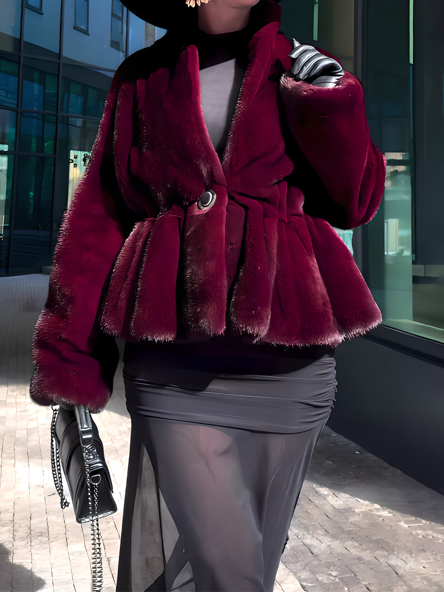 Elegant Imitation Mink Fur Coat