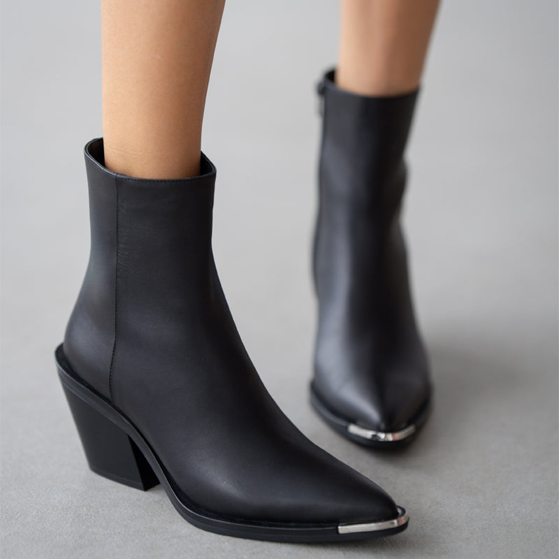 Pointed-Toe Ankle Boots