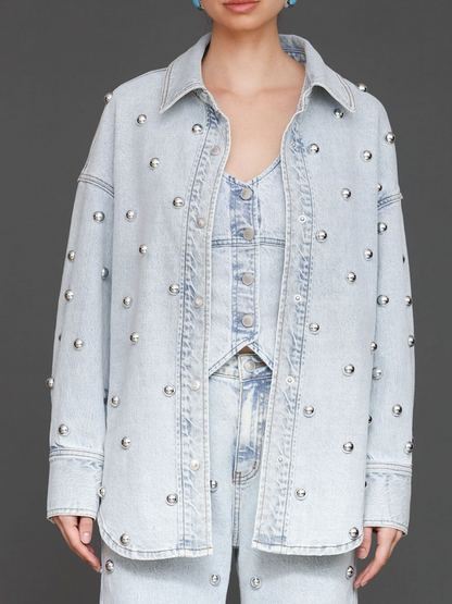 Studded Denim Suit