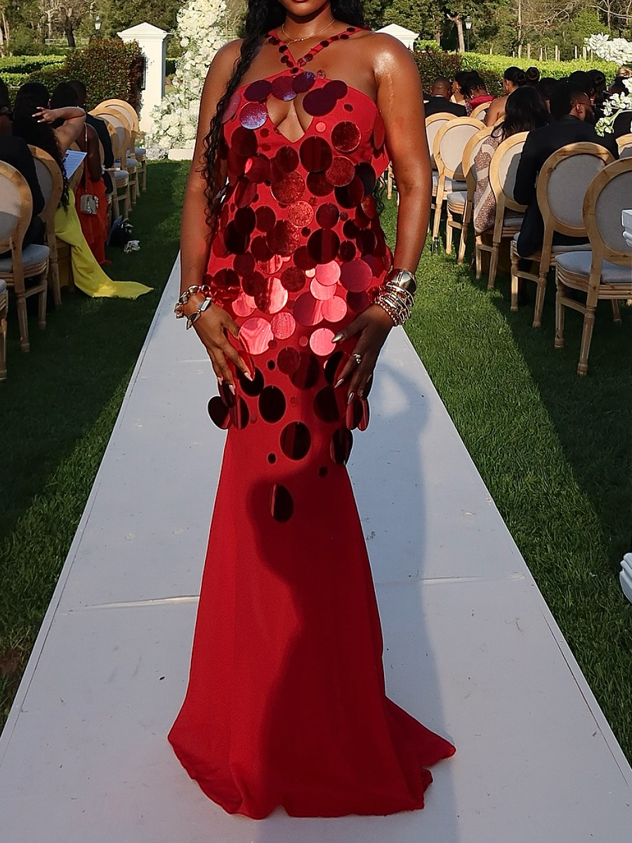Sequined Neck Dress